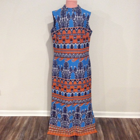 SOLD 70s Best Print goddess Column maxi dress - Picture 7 of 9